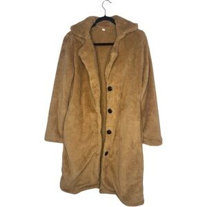 NWOT Tan Teddy Coat Faux Fur Chestnut Jacket shacket All sizes